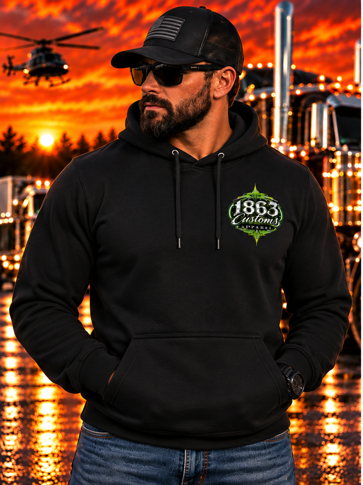 White Peterbilt with Helli Hoodie - Image 2