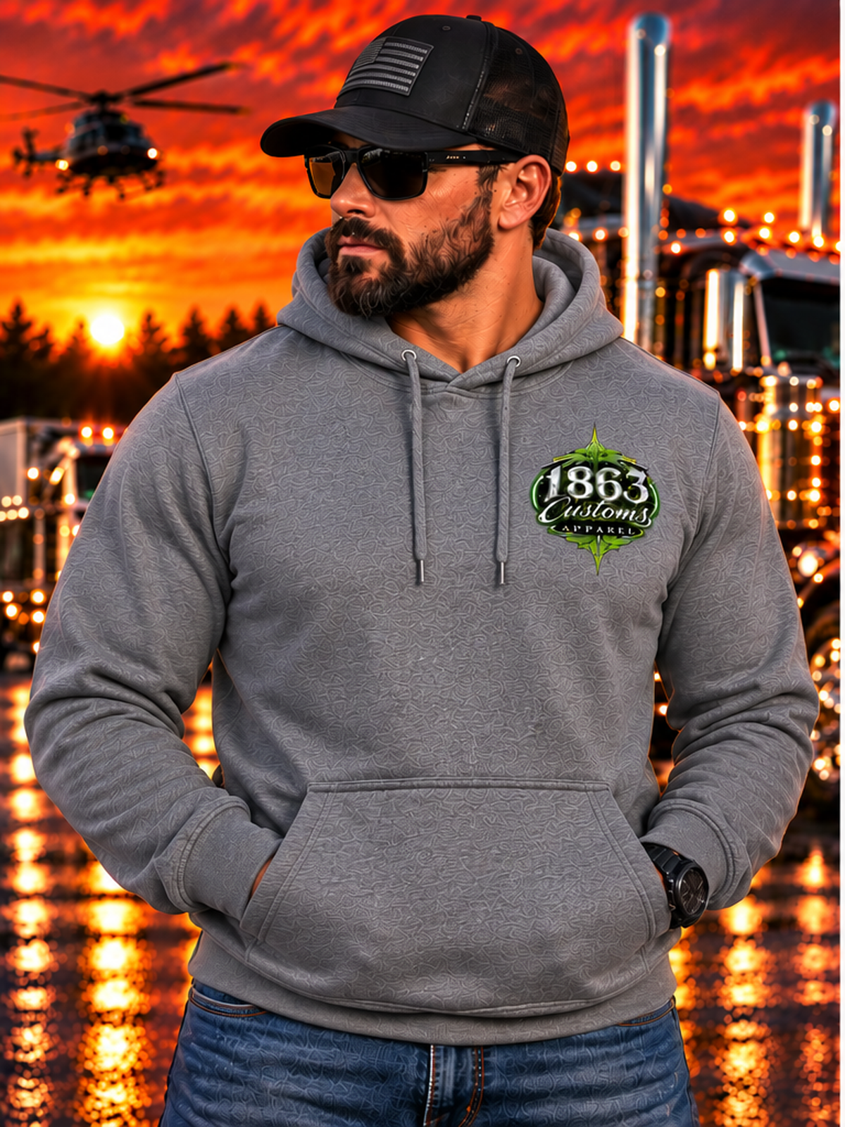 White Peterbilt with Helli Hoodie - Image 3